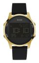 Guess Digital Stainless Steel watch with Silicone band in Mens Gold For Him with a 46MM case diameter and model number U0787G1