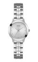 Guess Analog Stainless Steel watch with Stainless Steel band in Ladies Silver For Her with a 30MM case diameter and model number U0989L1